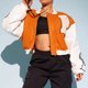 thumbnail image 1 of Puntoco Chaqueta de bombardero para mujer Bordado de llama Chaqueta informal corta regular Otoño e invierno Nuevo Puntoco Puntoco-3901, 1 of 6