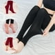Koszal Femmes Automne Solide Couleur Polaire Extensible Chaud Étrier Recadré Collants Leggings – image 4 sur 7