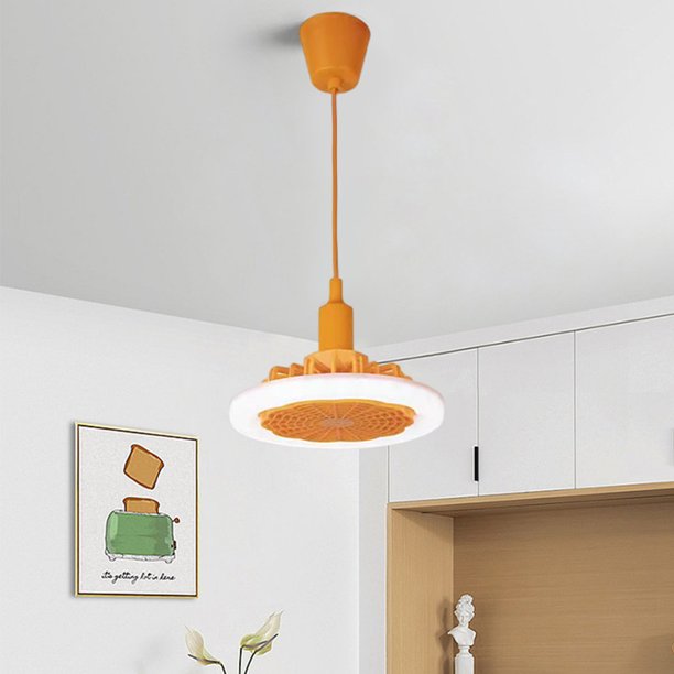 Lámpara colgante de techo 3 velocidades LED Tornillo Ventilador Luz 3 colores Luz para cocina Baño WDOplteas Para estrenar