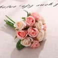 thumbnail image 1 of 12pcs Artificial Roses Single Stem Fake Silk Flower Bouquet Real Touch for Home Party Wedding Decoration, 1 of 5