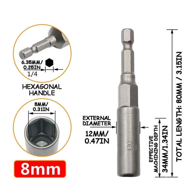 Yhmxh Home and Kitchen,Home Essentials Drill Sleeve Wind Batch Sleeve Deepened Inner Hexagonal Screwdriver Batch Nut Wrench Screwdriver Bit