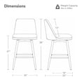 thumbnail image 7 of ReNest 27" Mid-Century Swivel Counter Height Bar Stools Set of 4 for Kitchen Island, Upholstered Fabric, Creamy Grey, 7 of 7