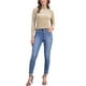 thumbnail image 2 of INSPIRAR CHIC Blusa de Mujer de Manga Larga Cuello Mock Cuello de Tortuga de Terciopelo Elástico L Albaricoque, 2 of 6