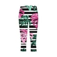 thumbnail image 4 of Women Capri Leggings Floral Print Leggings Plus Size High Waist Capris Pants Tummy Control Leggings Knee Length Slim Fit Yoga Cropped Trouser S, 4 of 6