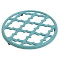 thumbnail image 4 of Home Basics Lattice Collection Round Cast Iron Trivet, Turquoise, 4 of 5