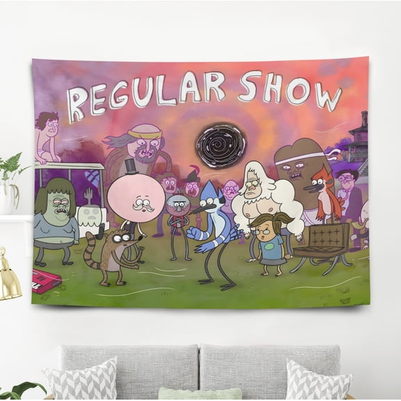 Regular Show-Theme Anti-pilling Tapestry Gift Wall Hanging Backdrop for Room Bedroom Girls Fans Background Banner Party Birthday Supplies Decor59"×39"(150cm*100cm)