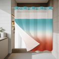 thumbnail image 4 of Gradient Orange No Hook Shower Curtain with Snap in Liner Modern Minimalist Green Orange Red Ocean Beach Waterproof Bathroom Shower Curtain with See Through Top Window for Bathtub 72" x 72", 4 of 9