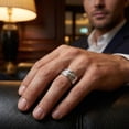 thumbnail image 2 of Pompeii 1/6CT Mens Diamond Ring 10K White Gold (H/I,I1-I2), 2 of 7