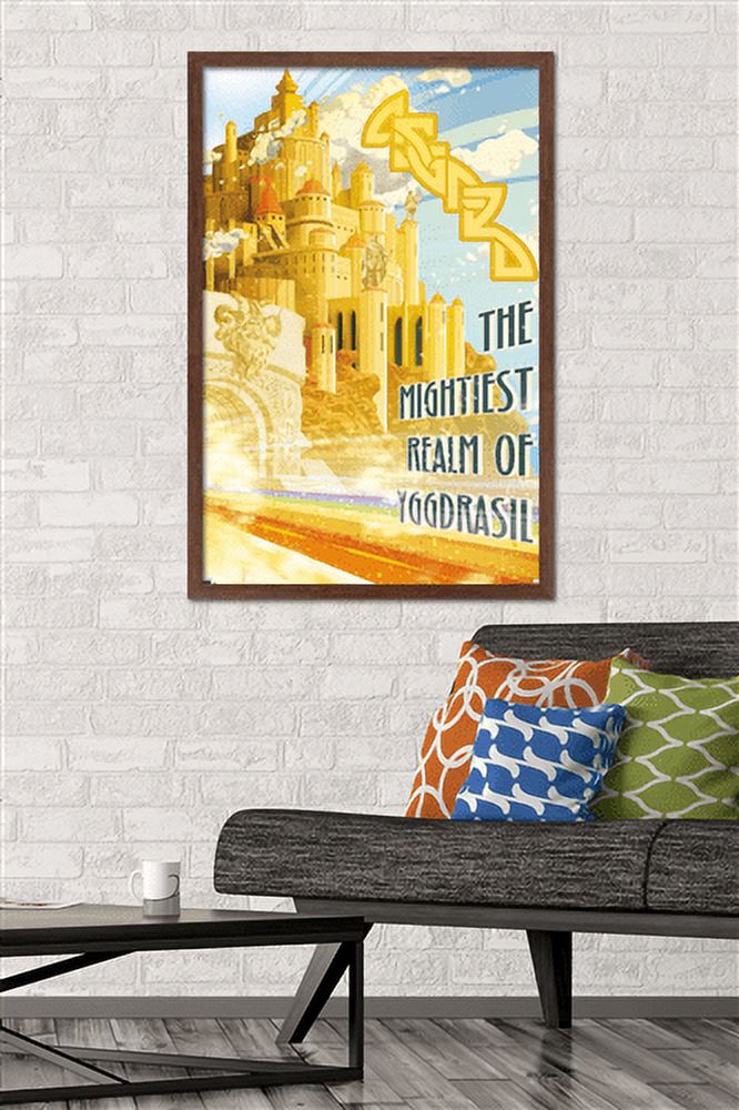 Marvel: Hero Lands - Asgard Wall Poster, 22.375" x 34" Framed