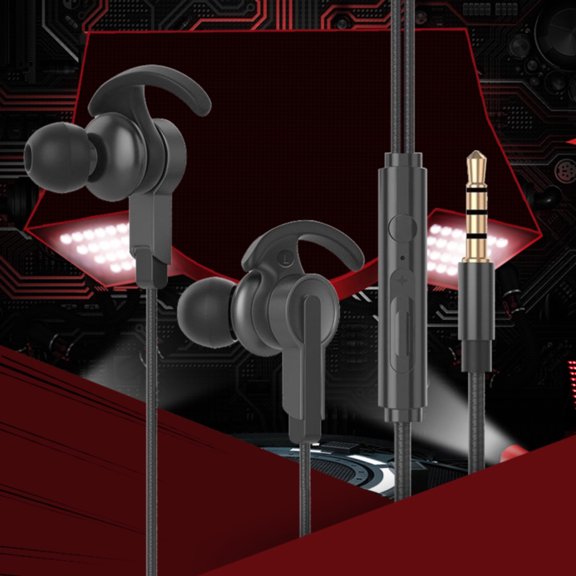 Black Wired Earbuds in-Ear 3.5mm Wired Earbuds Audio Lightweight Earphones with Microphone for Smartphones Laptops Mp3 Gaming Walkman