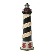 Hosley 8 Inch Tall Coastal Beach Themed Tabletop Resin Lighthouse Blinking Tower Light