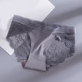 thumbnail image 2 of Gibobby Tangas de mujer Bragas con borde de encaje sin costuras de seda helada para mujer Bragas transpirables sexis huecas(Gris oscuro,XL), 2 of 3