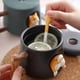 thumbnail image 5 of Advancent Taza de agua de cerámica para perros, tazón de desayuno con decoración de animales, bonito vaso grande para el vientre con tapa y Juegos de servir café y té Estera de madera, 5 of 6