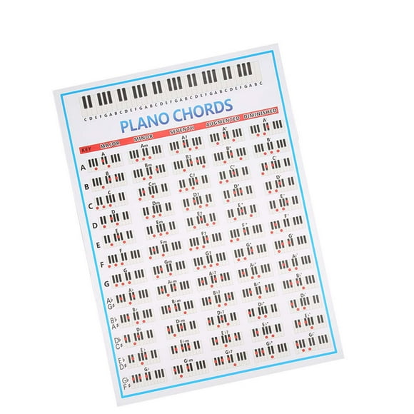 Cartel de Acordes de Piano, Acordes de Piano de Gran Volumen Ecológicos, Alumnos de Bajo de Guitarra para Acordes de Prácica en El Hogar Accesorios de Instrumentos Musicales