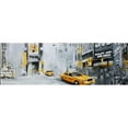 thumbnail image 3 of Atelier B Art Studio 14x7 Black Modern Framed Museum Art Print Titled - NEW-YORK CITY WITH TAXIS, 3 of 5