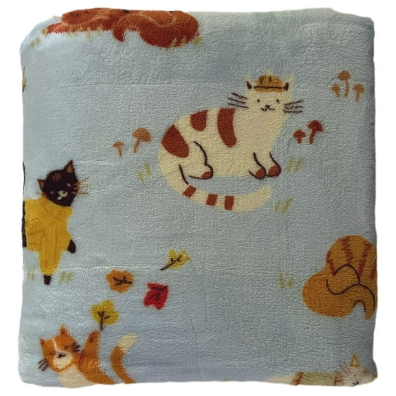 The Big One Oversized Plush Blue Kitty Cats Throw Blanket - 5ft x 6ft