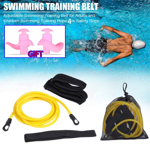 4M Swim Training Leash, Swimmer exercising using the elasticity and