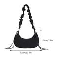 thumbnail image 2 of Bolso bandolera para mujer Correa de hombro ajustable Bolsos de mano fruncidos Monedero de moda retro, 2 of 9