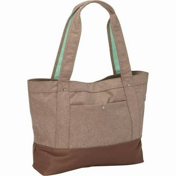 1002TB-TAN-DBRN Stylish Tablet Tote Bag - Tan-Dark Brown