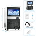 thumbnail image 3 of EastVita Commercial Ice Maker Machine,120lbs/24h with 26lbs Storage Bin,10mins 60pcs Clear Ice,Stainless Steel,Under Counter,Freestanding,APS-60W,Long Key Screen, 3 of 7