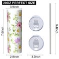 thumbnail image 3 of Sunflower 20 Oz Stainless Steel Skinny Tumbler – Vacuum Insulated Slim Travel Cup with Lid & Stainless Steel Straw, 360° Full Wrap Printed Tumbler for Home, Office & Outdoor Use, Spring, 3 of 6