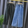 thumbnail image 6 of Girls Wide Leg Jeans Casual Spring Denim Pants Baggy Loose Elastic Waist Long Fall Trousers Kids Clothes, Blue, 8 Years, 6 of 7