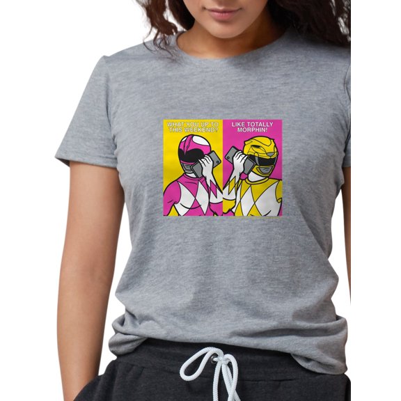 CafePress - Power Rangers On Their Cell Women's Deluxe T Shirt - Womens Tri-blend T-Shirt