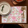 thumbnail image 4 of Pioneer Flower Floral Print Pattern Summer Placemats Table Placemats Set Of 6-Linen Kitchen Washable Placemats Table Mats 12x18 Inch Non-Slip Heat Resistant, 4 of 5