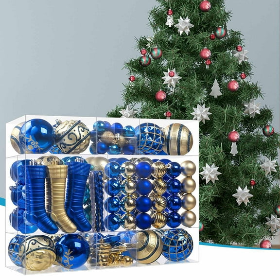 Gqtwoy 150PC Electroplated Christmas Ball Set, Shiny Holiday Ornaments for Tree, Wreaths, and Garlands, Festive Decorations with Hanging Hooks, Ideal for Christmas Home Decor and Gifting