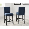 thumbnail image 2 of Counter Height Chairs | Beautify Kitchen and Dining | Linen-Cotton Upholstered | Dark Finish Hardwood, 2 of 2