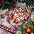 thumbnail image 3 of Sparklane Christmas Red Wrapping Paper Roll, Buffalo Plaid Red for Christmas Winter Holiday Family Gathering, Grid Backing, 17 inches x 32.8 Feet, Mini Roll, 3 of 16
