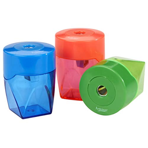 Artlicious 3 Colorful Compact Metal Pencil Sharpener Value Pack