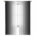 thumbnail image 3 of Black Ombre Sheer Curtains 84 Inches Long 2 Panels Set, Window Sheer Curtains for Living Room/Bedroom, Black Grey White Gradient Modern Abstract Art Light Filtering Rod Pocket Curtain 52'' x 84'' x 2, 3 of 7