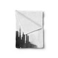 thumbnail image 2 of Charleston Soft Flannel Fleece Blanket, Smoky Style City Skyline Simplistic Illustration Modern Graphic Design, Cozy Plush for Indoor and Outdoor Use, 60" x 80", Charcoal Grey White, by Ambesonne, 2 of 5