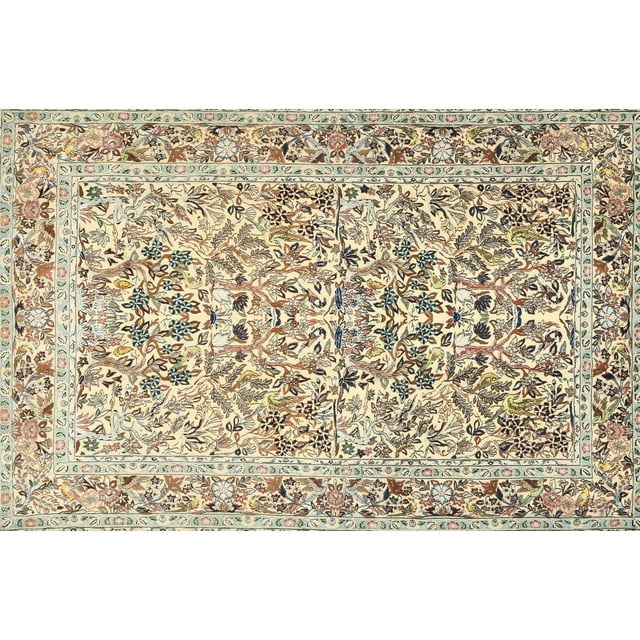 Ahgly Company Machine Washable Indoor Rectangle Traditional Brown Area Rugs, 2' x 5'