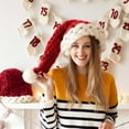 thumbnail image 4 of Santa hats Icelandic Woolen Yarn Creative Hand Knitted Christmas Hat small santa hats, 4 of 4