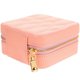 thumbnail image 3 of Travel Jewelry Storage Box Pink 3.9×3.9×2in PU Material Zipper Design Daily Use 1Set, 3 of 5