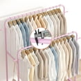 thumbnail image 6 of Double Rods Garment Rack with Wheels, Clothing Rack for Hanging Clothes,4 Hooks, Multi-functional Bedroom Clothes Rack, Black, 6 of 18