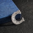 thumbnail image 2 of LINLIN Crystal Letter Brooches, 26 Letters Pins Brooches Silver Plated Metal Broaches Pins Clear Crystal Initial Breast pin for Women, 2 of 8