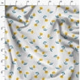 thumbnail image 3 of Soimoi Floral Print, Silk Fabric, Decor Sewing Fabric by The Yard 42 Inch Wide,Decorative Fabric for Shirts Suits Ties, Yellow, 3 of 6