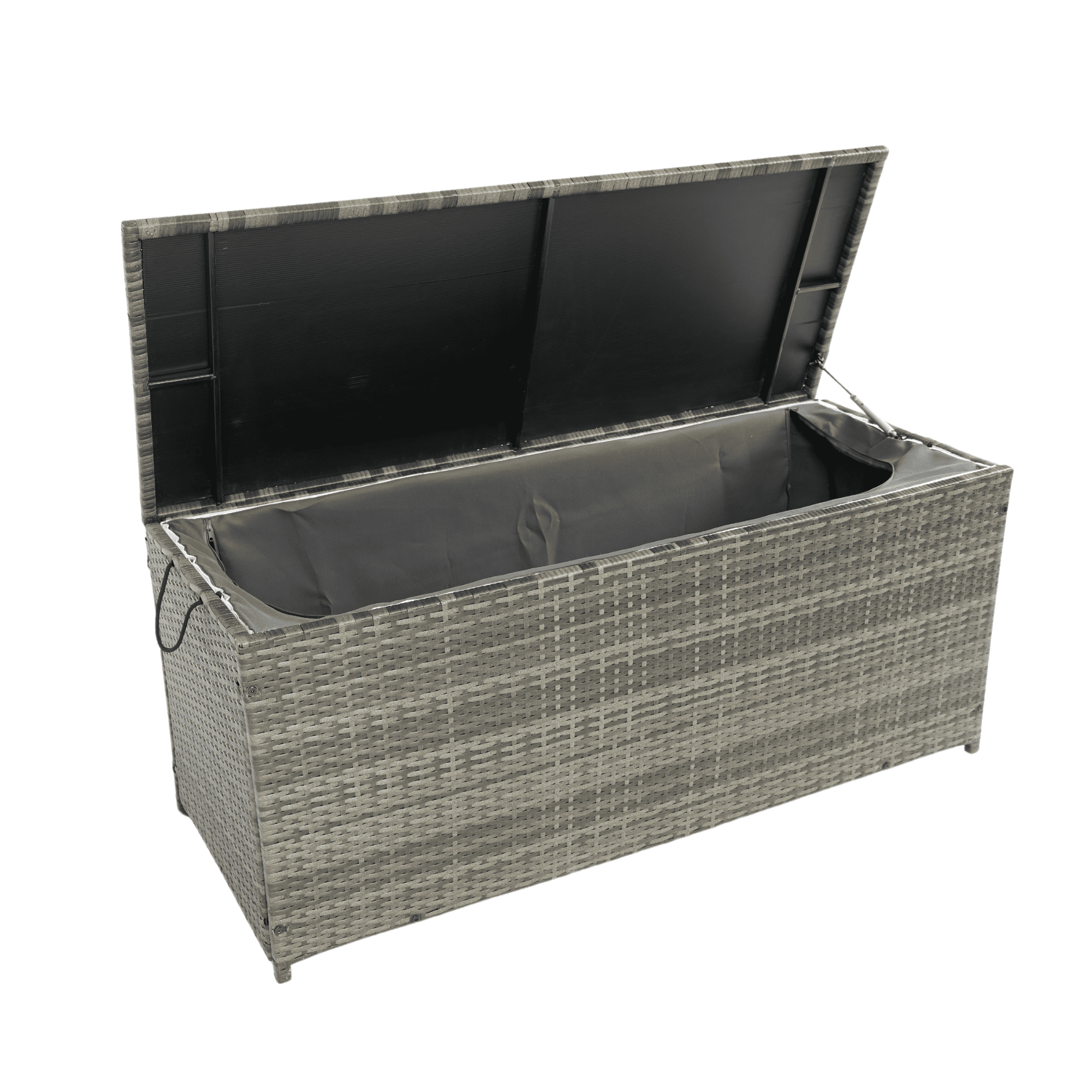 Aimee Lii Outdoor Storage Box, 113 Gallon Wicker Patio Deck Boxes with Lid, Outdoor Toy Storage for Kids, Gray