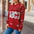 thumbnail image 4 of Utoimkio Women's Christmas Pullover Sweaters Long Sleeve Crewneck Pullover Knit Jumper Tops Fall Sweaters for Women, 4 of 6