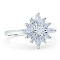 thumbnail image 2 of Art Deco Engagement Bridal Ring Marquise Round Simulated CZ 925 Sterling Silver, 2 of 4