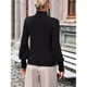 thumbnail image 5 of Suéteres de Cuello Alto para Mujer, Suéteres de Punto con Mangas Abullonadas para Otoño e Invierno Negro XL, 5 of 8