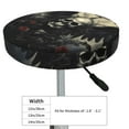 Cauagu Vintage Winged Rose Skull Print Round Stool Covers,Seat Cushion