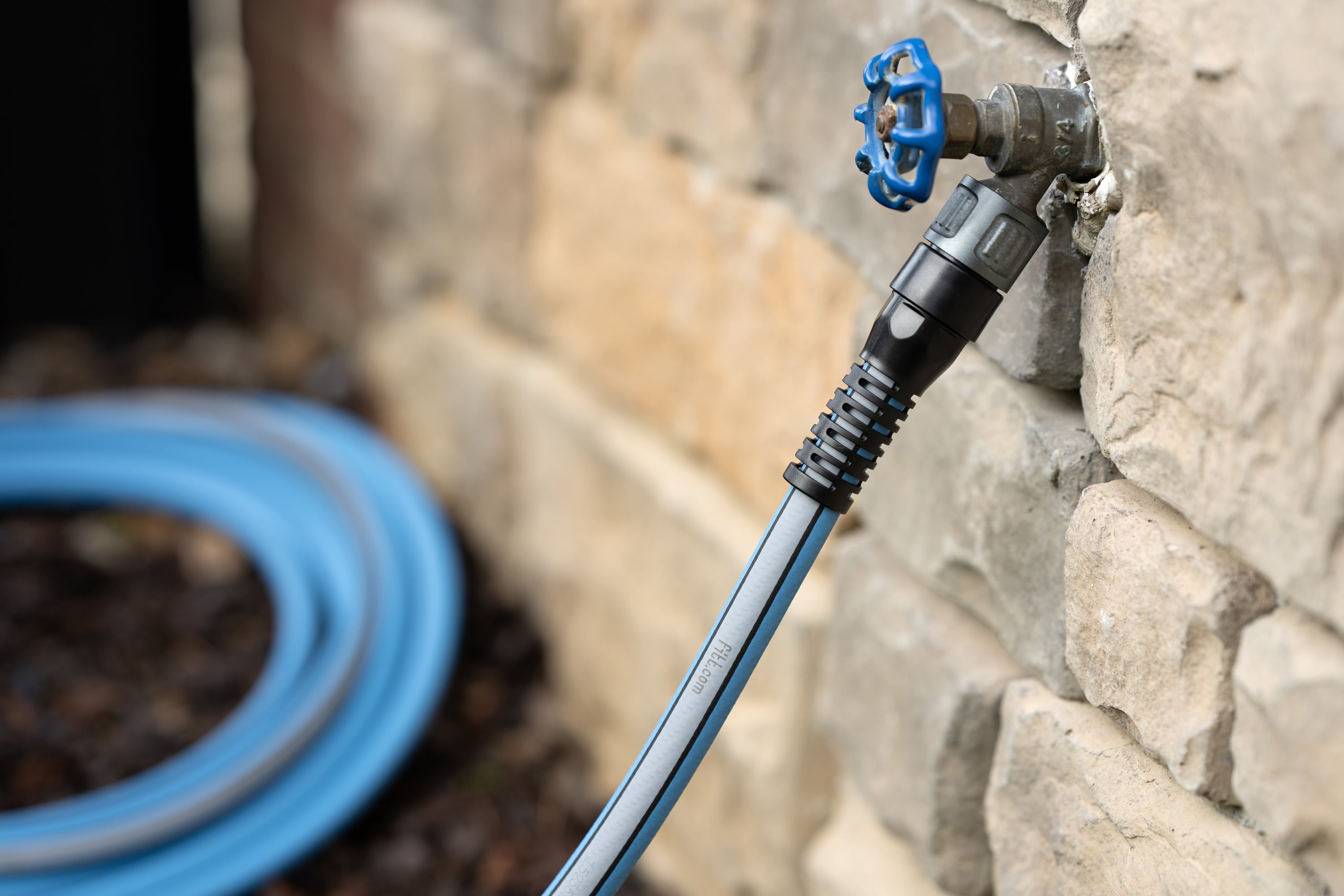 (2 pack) FITT HiFlo 50ft Lightweight Blue Hose with Aluminum Couplings