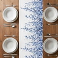 thumbnail image 4 of Table Runner 72 Inches Long for Kitchen Dining, Eucalyptus Leaves Dresser Scarf Farmhouse, Dining Table Decorations for Wedding/Parties, Navy Blue Summer Botanical Weeping 13 x 72 In, 4 of 8