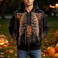 thumbnail image 2 of XDZJLR Men Halloween Zip Up Hoodie Skeleton Graphic Casual Long Sleeve Jacket Fall Winter Hooded Sweatshirts, 2 of 5