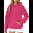 thumbnail image 1 of Sudadera con Capucha para Mujer, de Forro Extragrande, de Larga, Cómoda e Informal, Estilo Otoño 2025, Y2K Rojo S, 1 of 8