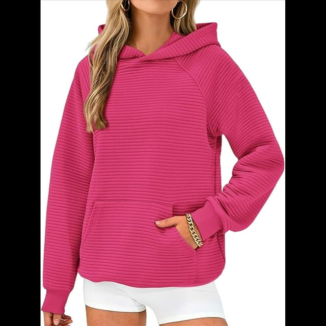 Sudadera con Capucha para Mujer, de Forro Extragrande, de Larga, Cómoda e Informal, Estilo Otoño 2025, Y2K Rojo M